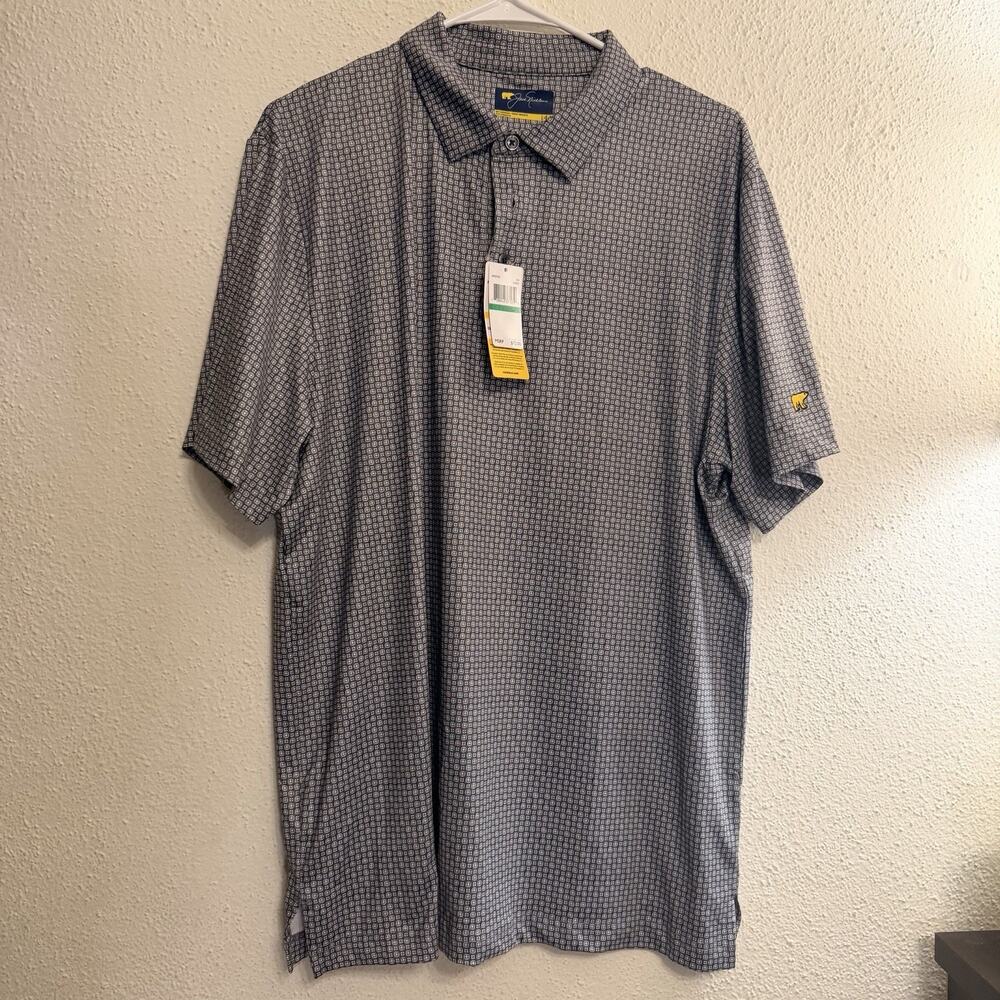NWT Jack Nicklaus Grey Ebony Golf Shirt Short Sleeve Polo Size L MSRP$72